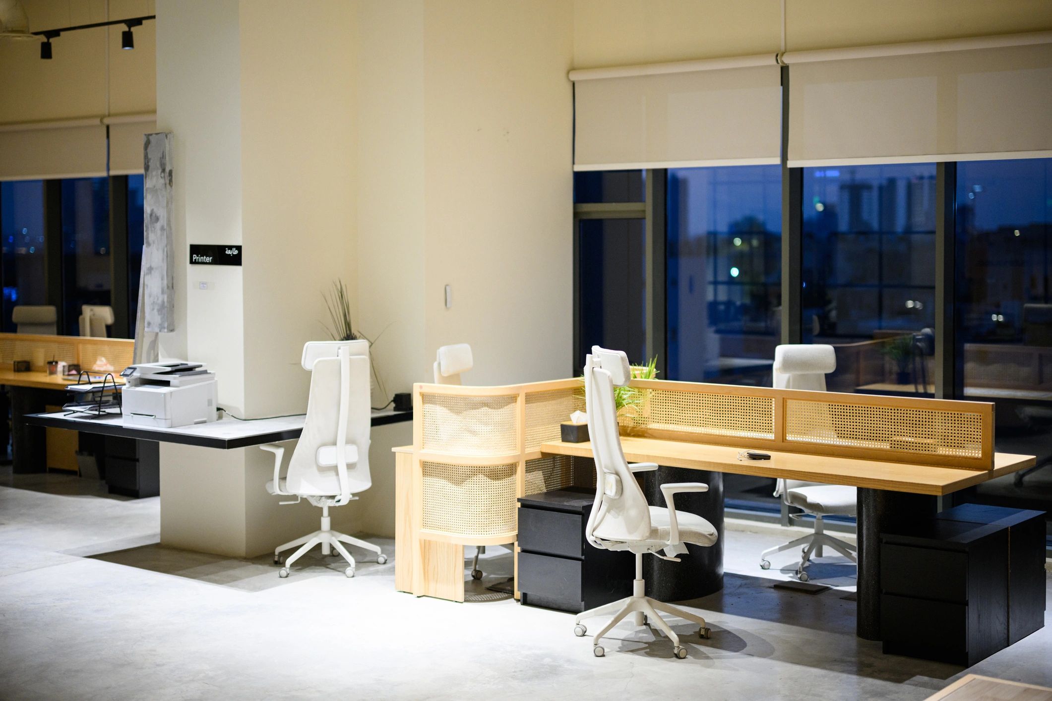 Modern office workspace ready for cleaning